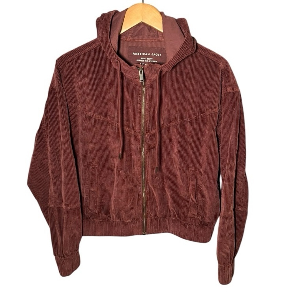 Euc American Eagle Maroon Corduroy Jacket Sz S